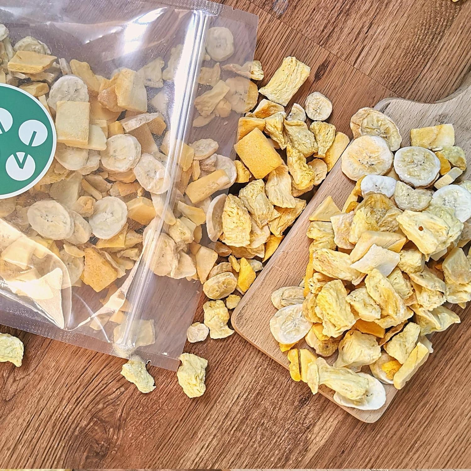 Frystorkade frukter Blandning av tropiska frukter | XL 350g Frystorkad Ananas Mango Banan Mix av frystorkad frukt | Frystorkade frukter Ananas Banan Mango Torkad fruktmix | ZingyZoo Dehydrerade produkter Naty Shop