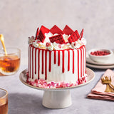 FunCakes Choco Drip Red: Utsökt smak, Lätt att använda, Perfekt för droppkakor, Chokladdroppsmak. Återförslutningsbar förpackning 180 g. Naty Shop sockerpasta