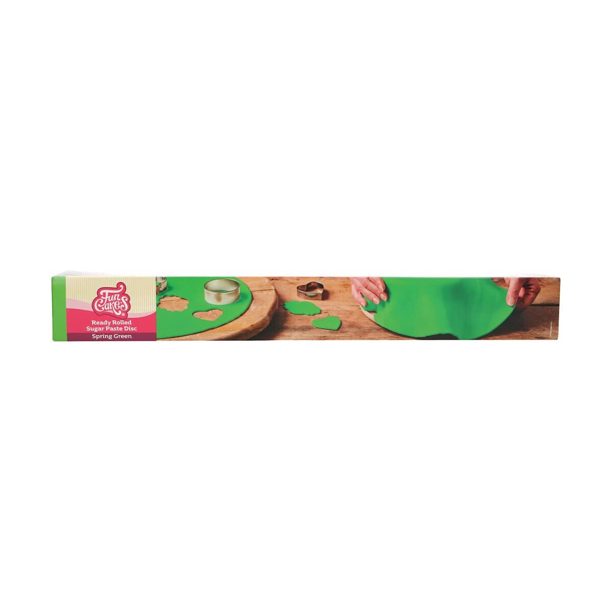 FunCakes Spring Greens Rolled Fondant Disc: Läcker vaniljsmak, förrullad, lätt att använda, perfekt för att dekorera tårtor, 430 g Naty Shop Sugar Paste Spring Greens