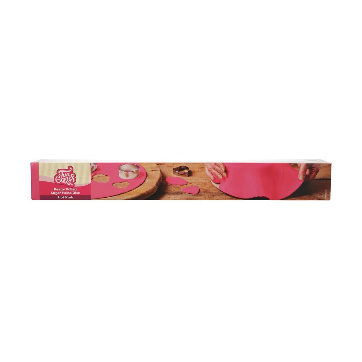 FunCakes Spring Greens Rolled Fondant Disc: läcker vaniljsmak, förrullad, lätt att använda, perfekt för tårtdekorering, 430 g Naty Shop Hot Pink Sugarpaste