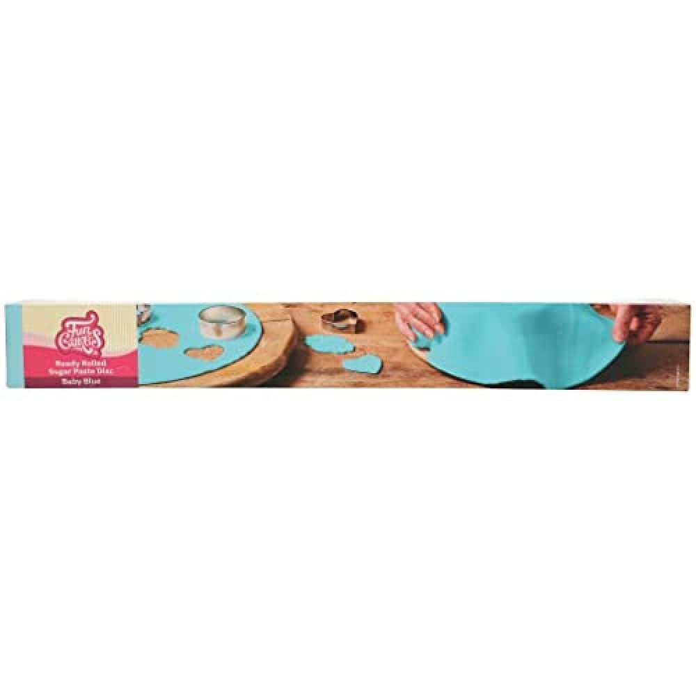 FunCakes Spring Greens Rolled Fondant Disc: Läcker vaniljsmak, redan rullad, lätt att använda, perfekt för att dekorera tårtor, 430 g Naty Shop Baby Blue Sugar Paste