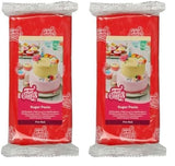 FunCakes Fire Red Laminerad Fondant: Lätt att använda, Smidig, Flexibel, Mjuk och Böjbar, Perfekt för att dekorera tårt, Halal, Kosher och Glutenfri 1 kg (1 Pack) Naty Shop Fire Red Sugar Paste 1 kg (2 Pack)
