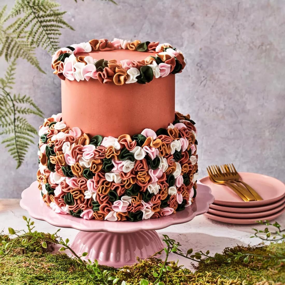 FunCakes Shimmering Rose Rolled Fondant: Lätt att använda, smidig, flexibel, mjuk och följsam, perfekt för att dekorera kakor, halal, kosher och glutenfri. 250 g Naty Shop sockerpasta