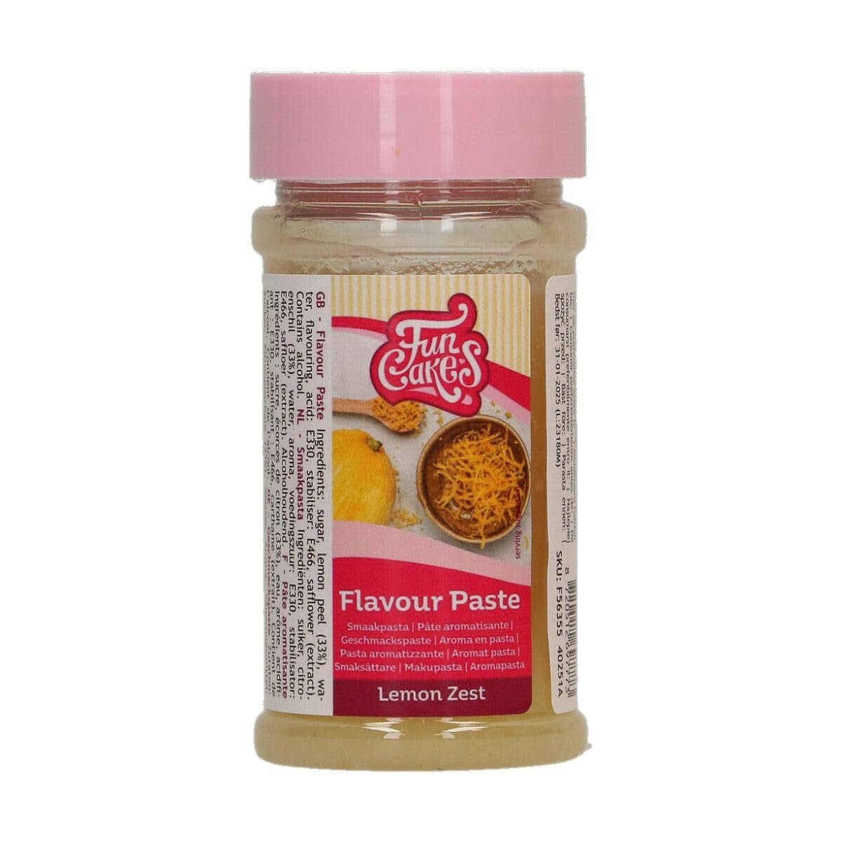 FunCakes citronskalsmakpasta: matarom, bra smak, bra för att dekorera tårtor, lämplig för bakverk och fyllningar. 100 g. Naty Shop Standardtitel sugarpaste