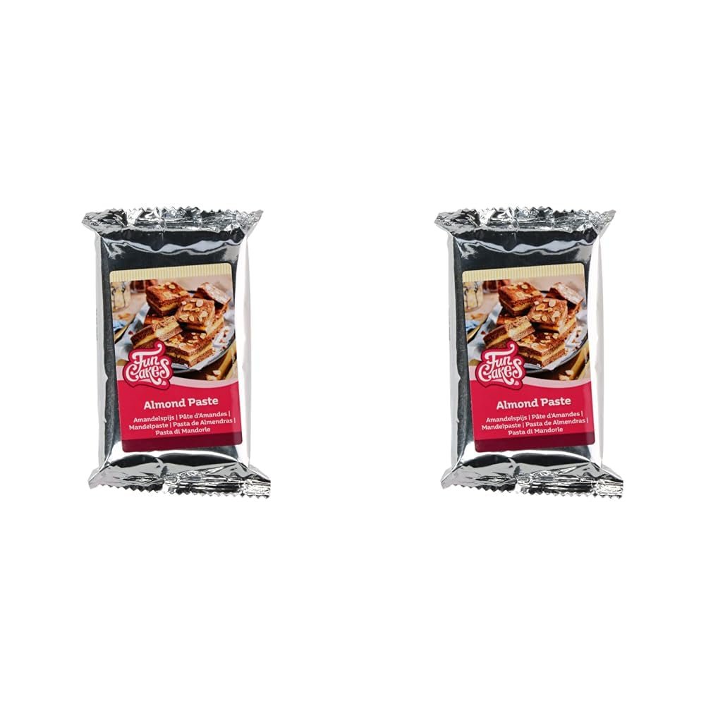 FunCakes mandelmassa (1:1): Läcker smak, fin konsistens, lätt att breda ut, mandelmassa, perfekt till kakor och kex. Halal och glutenfri. 250 g (förpackning om 2) Naty Shop sockerpasta 250 gram (förpackning om 2)