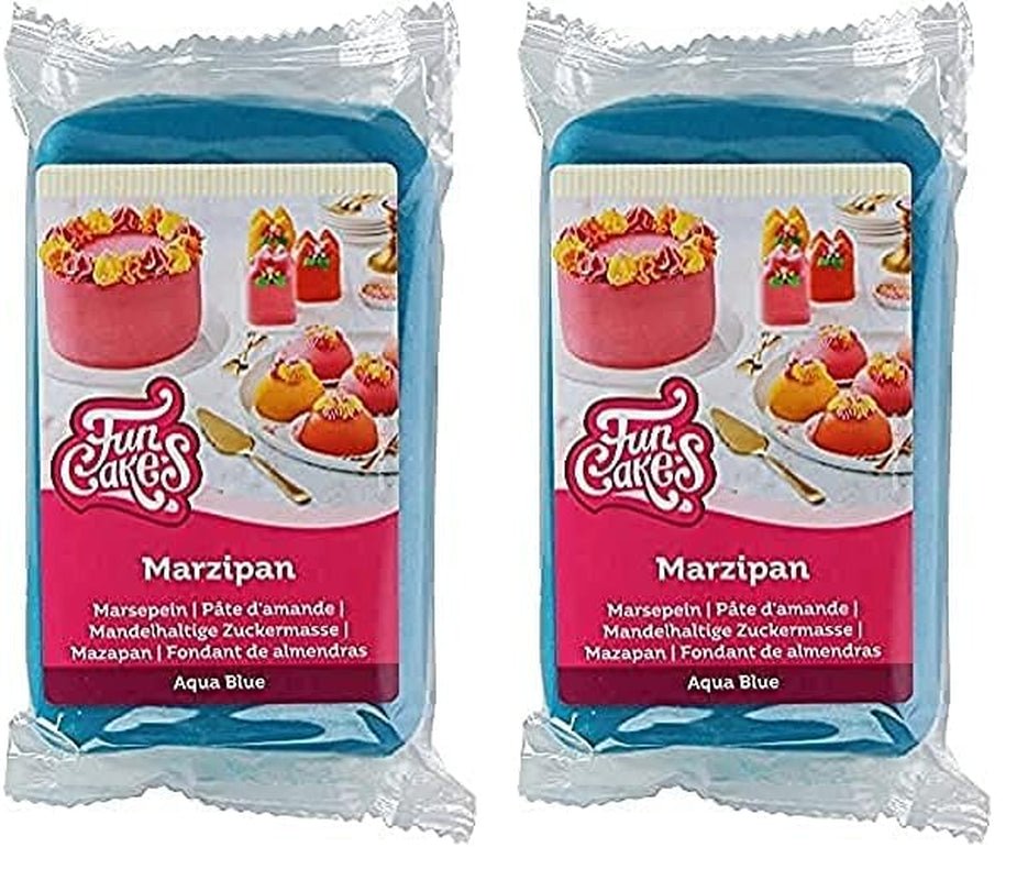 FunCakes Mandelsockerpasta (holländsk marsipan) Aquablå: Lätt att använda och smidig, perfekt för att dekorera tårtor, halal-, kosher- och glutenfri 250 g (2-pack) Naty Shop Sugar Paste 250 G (2-pack) marsipan