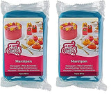 FunCakes Mandelsockerpasta (holländsk marsipan) Aquablå: Lätt att använda och smidig, perfekt för att dekorera tårtor, halal-, kosher- och glutenfri 250 g (2-pack) Naty Shop Sugar Paste 250 G (2-pack) marsipan