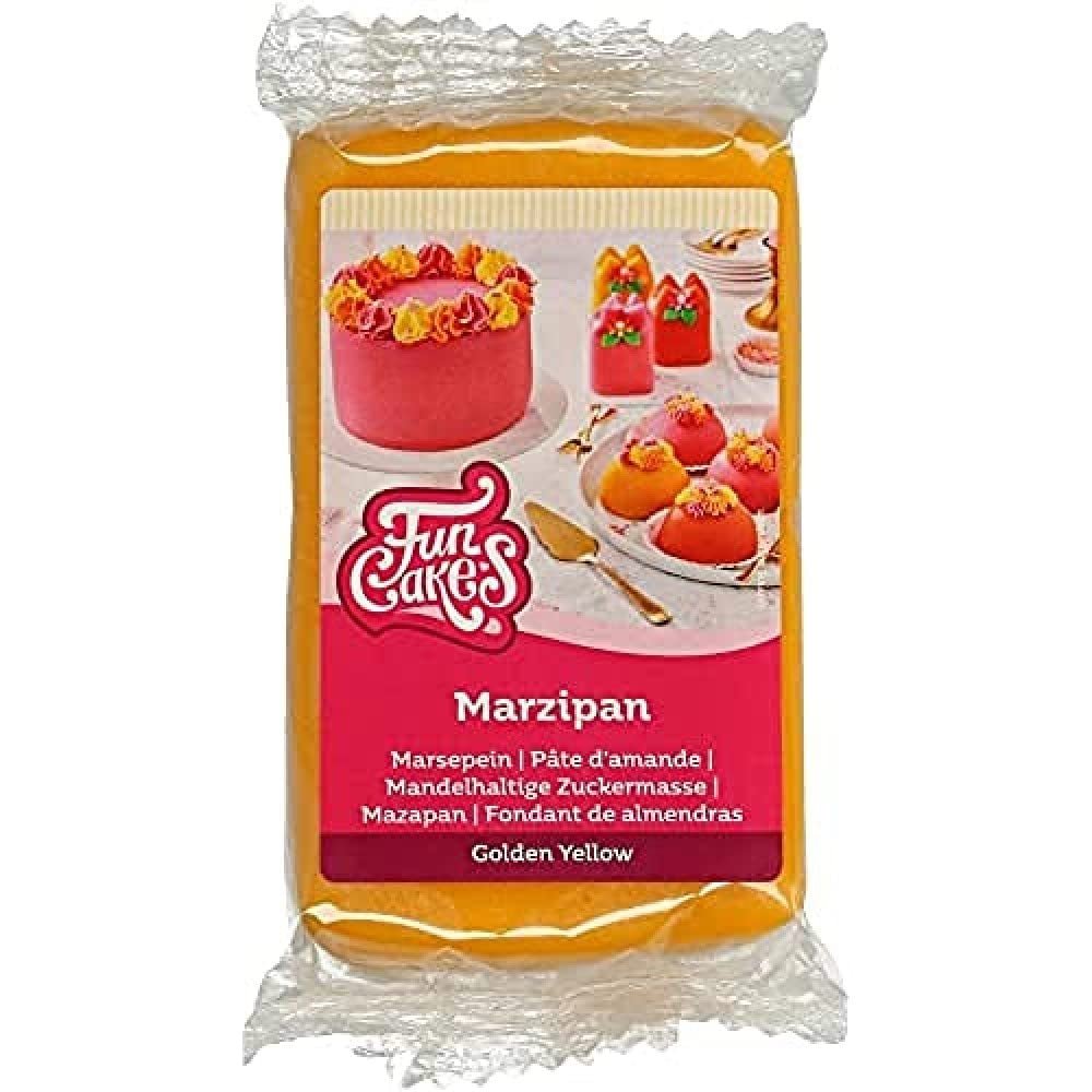 FunCakes Mandelsockerpasta (holländsk marsipan) Gyllene gul: Lätt att använda och smidig, perfekt för att dekorera tårtor, halal, kosher och glutenfri. 250 g. Naty Shop Standardtitel sugarpaste