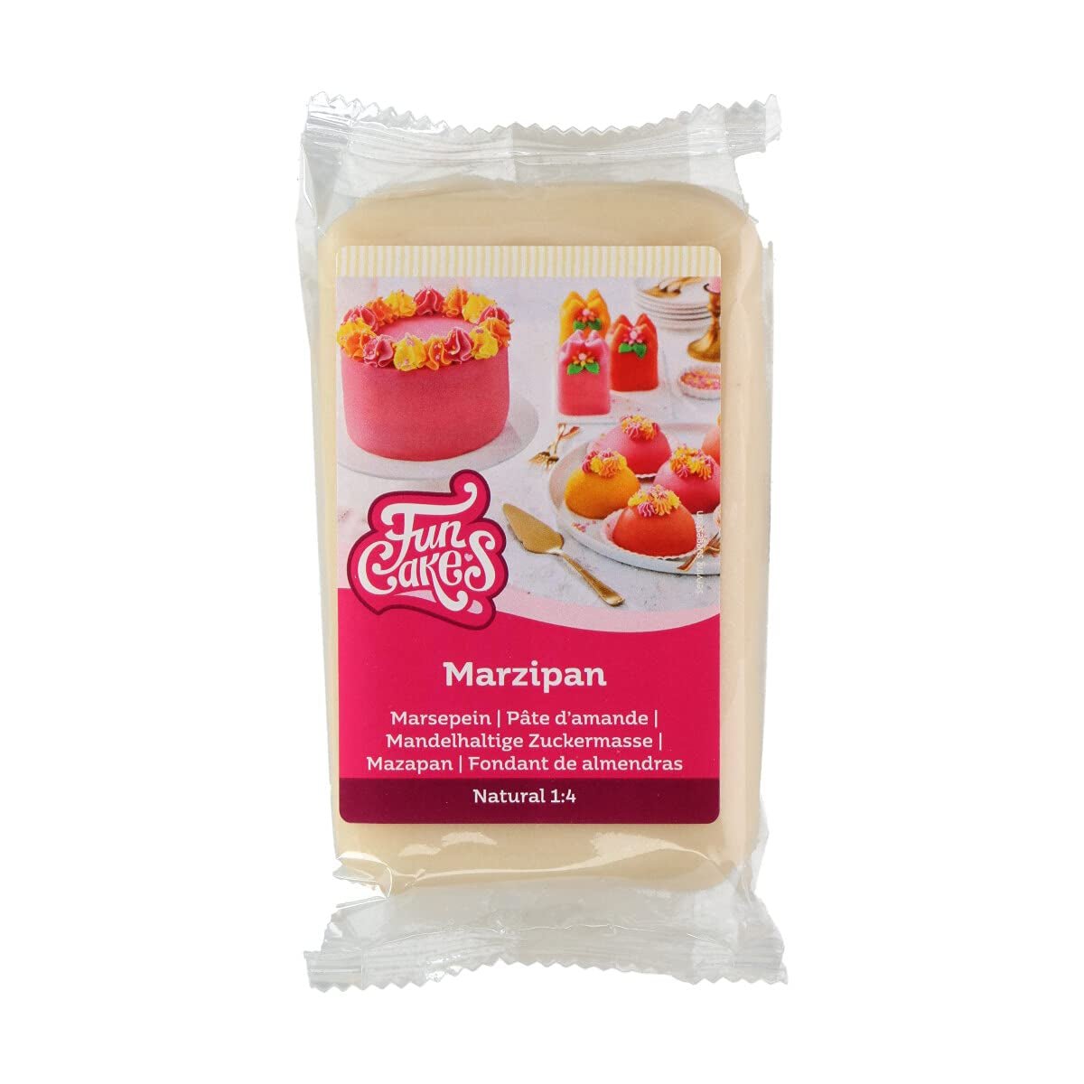 FunCakes Mandelsockerpasta (holländsk marsipan) Naturlig (1:4): Klar att rulla, lätt att använda, perfekt för att dekorera tårtor, halal, kosher och glutenfri. 250 g., medium Sugarpaste Naty Shop Standardtitel