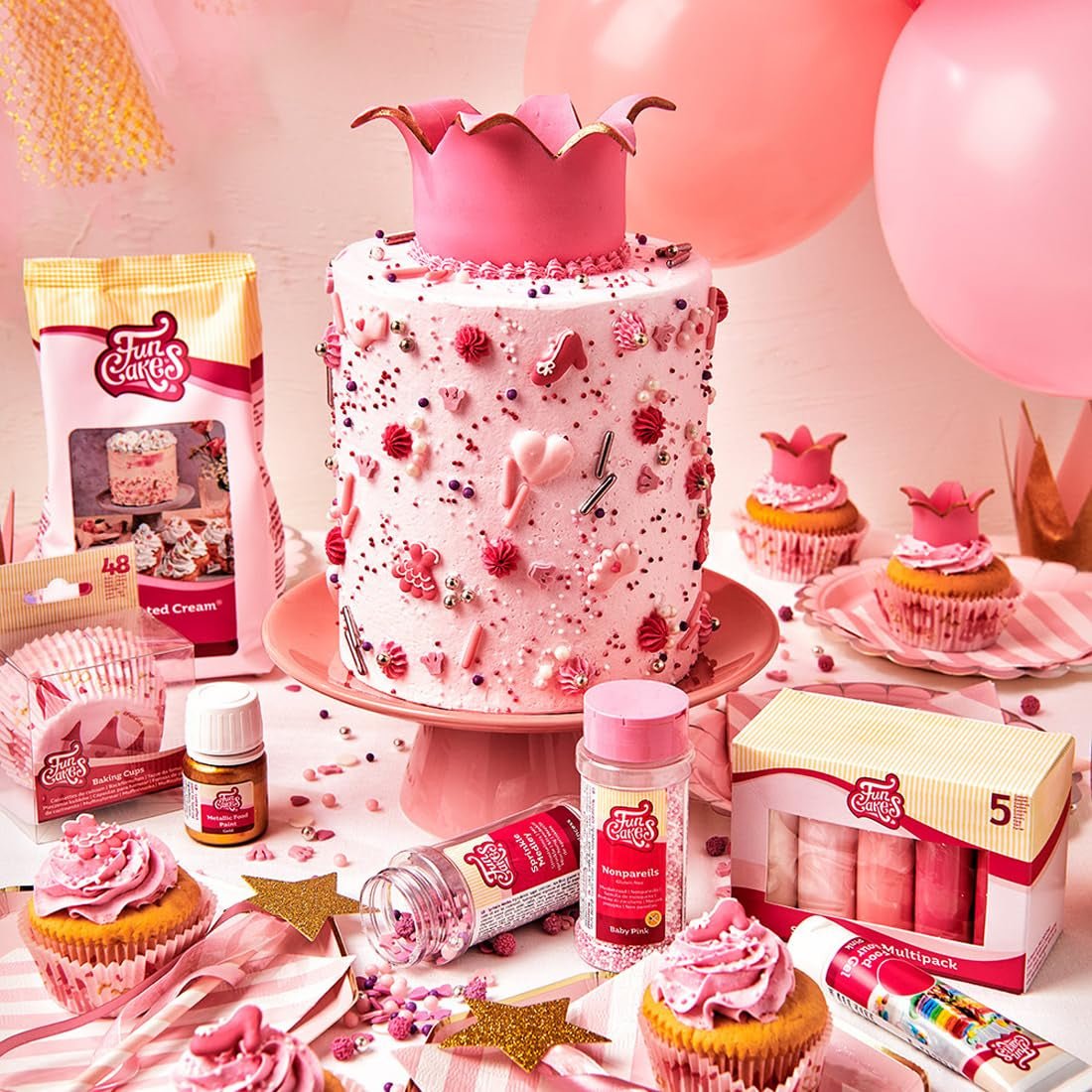 FunCakes Roll Fondant Hot Pink: Lätt att använda, smidig, smidig, mjuk och smidig, perfekt för att dekorera tårtor. Glutenfri. 1 kg Naty Shop sockerpasta