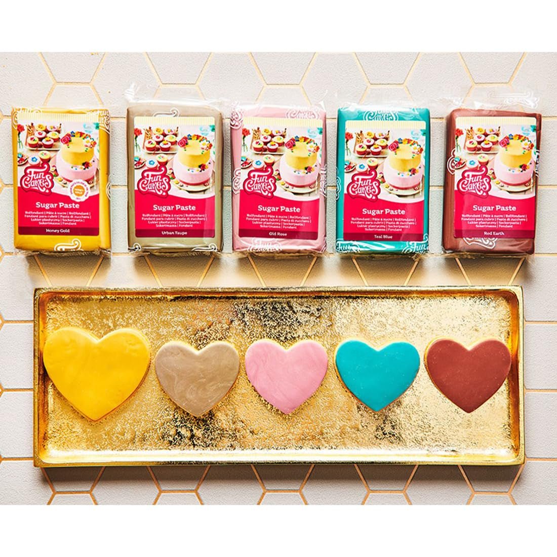 FunCakes Red Earth fondantrulle, lätt att använda, smidig, smidig, mjuk och flexibel, perfekt för att dekorera tårtor, halal, kosher och glutenfri, 250g förpackning 1 Naty Shop Sugar Paste