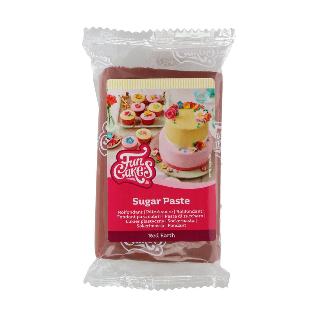 FunCakes rullfondant Red Earth, lätt att använda, smidig, flexibel, mjuk och flexibel, perfekt för att dekorera tårtor, halal, kosher och glutenfri, 250g förpackning 1 Naty Shop Standardtitel Sugar Paste