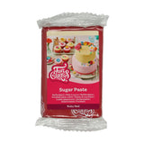 FunCakes rubinröd fondantrulle: lätt att använda, smidig, flexibel, mjuk och smidig, perfekt för att dekorera tårtor, halal, kosher och glutenfri, 250 g Sugarpasta Naty Shop Standardtitel