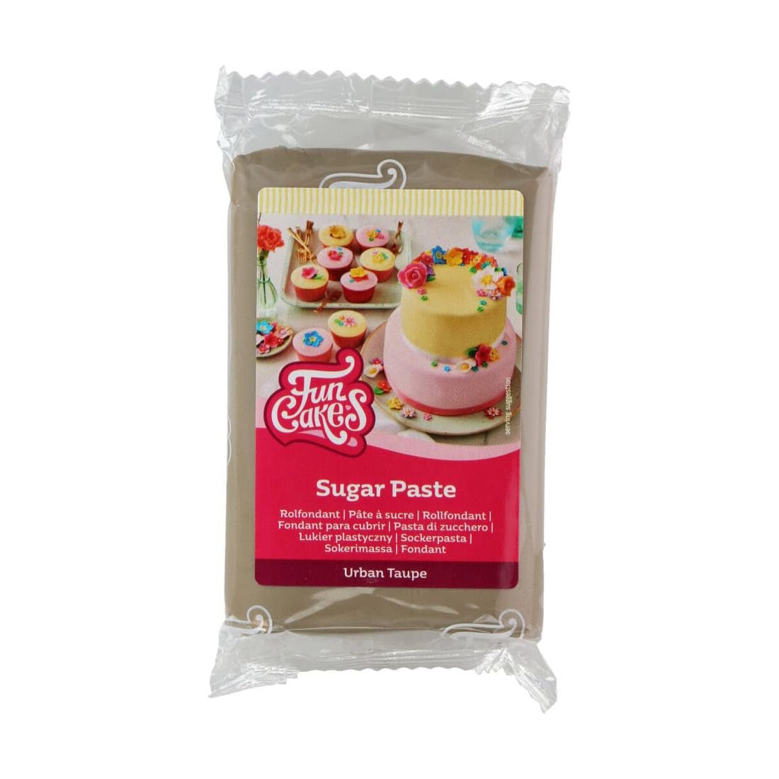 FunCakes Urban Taupe Laminerad Fondant, Lätt att använda, Smidig, Flexibel, Mjuk och Flexibel, Perfekt för att dekorera tårt, Halal, Kosher och Glutenfri, 250g Förpackning 1 Naty Shop Sugar Paste Standardtitel
