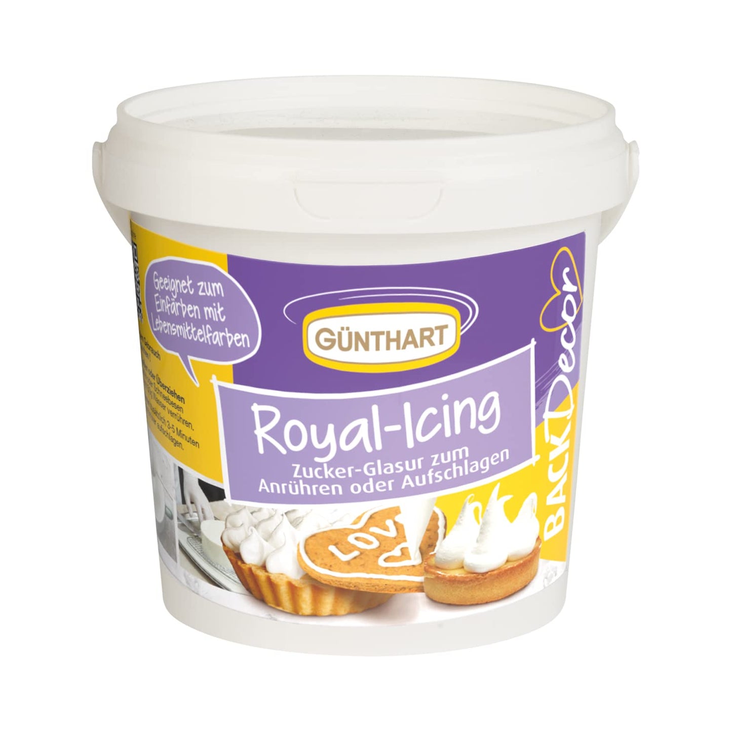 Günthart BackDecor Royal glasyrhink med 300g pulver för att dekorera bakverk eller som överdrag, 1 förpackning (300g) Sugar Paste Naty Shop