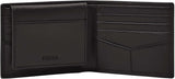 Fossil Derrick RFID-blockerande läder Bifold Passport-hållare för män med avtagbar korthållare Herrplånbok Naty Shop