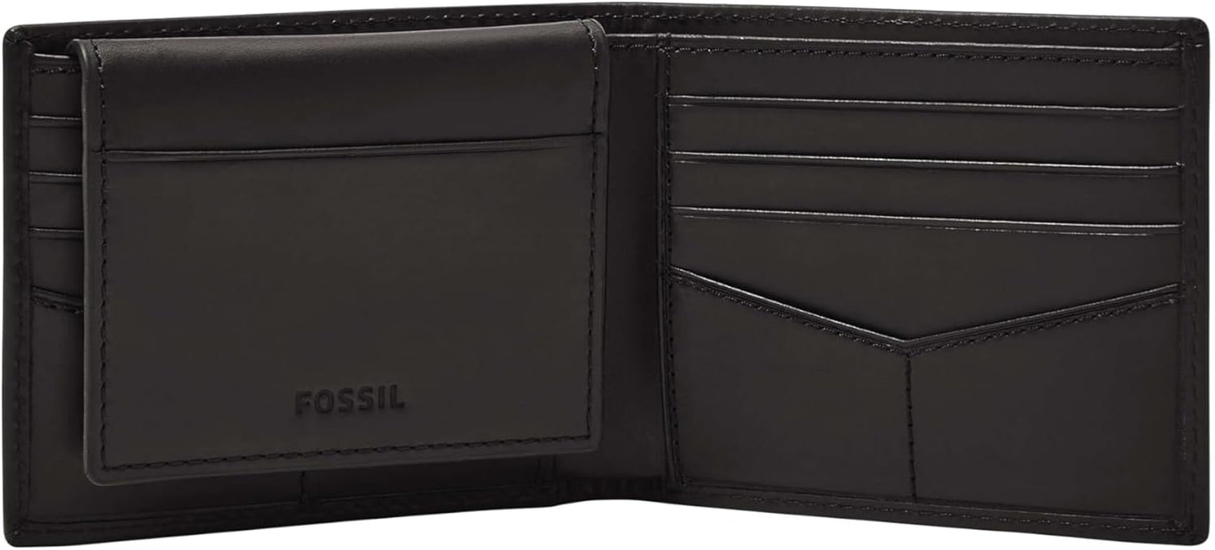 Fossil Derrick RFID-blockerande läder Bifold Passport-hållare för män med avtagbar korthållare Herrplånbok Naty Shop