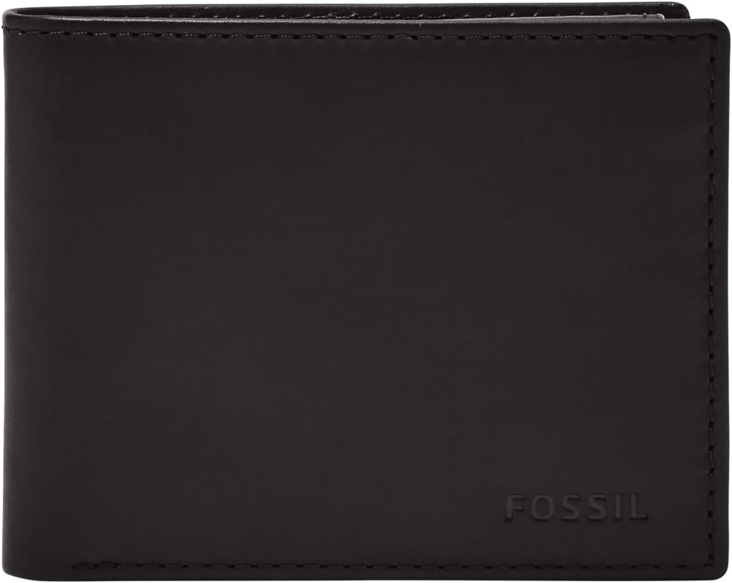 Fossil Derrick RFID-blockerande läder Bifold Passport-hållare för män med avtagbar korthållare Naty Shop Herrplånbok Svart