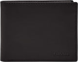 Fossil Derrick RFID-blockerande läder Bifold Passport-hållare för män med avtagbar korthållare Naty Shop Herrplånbok Svart
