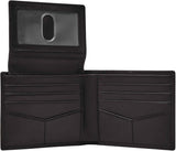 Fossil Derrick RFID-blockerande läder Bifold Passport-hållare för män med avtagbar korthållare Herrplånbok Naty Shop