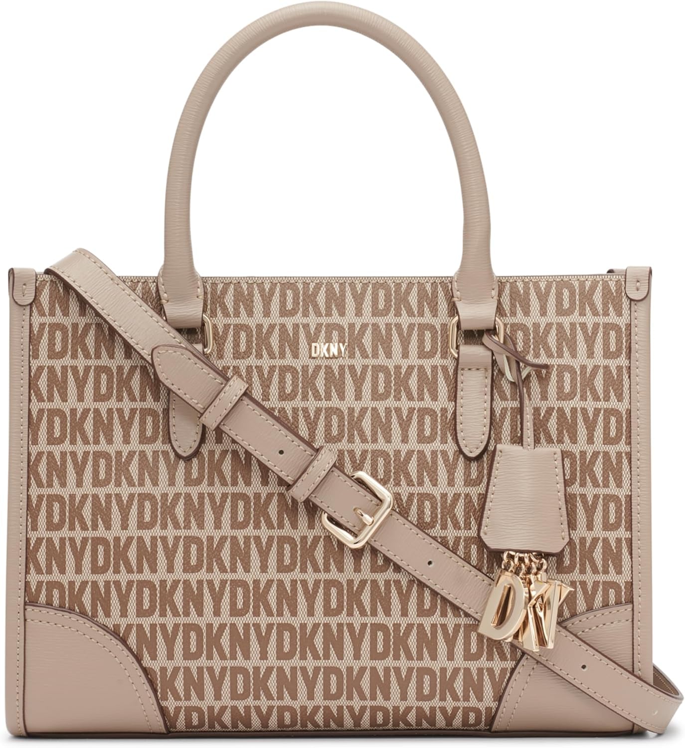 DKNY Casual Tote för kvinnor Satchell, Chino/Toffee Damväskor Naty Shop Standardtitel