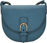 Fossil Everleigh Handväska i läder eller bomull för kvinnor Väskor Dam Naty Shop Steel Blue