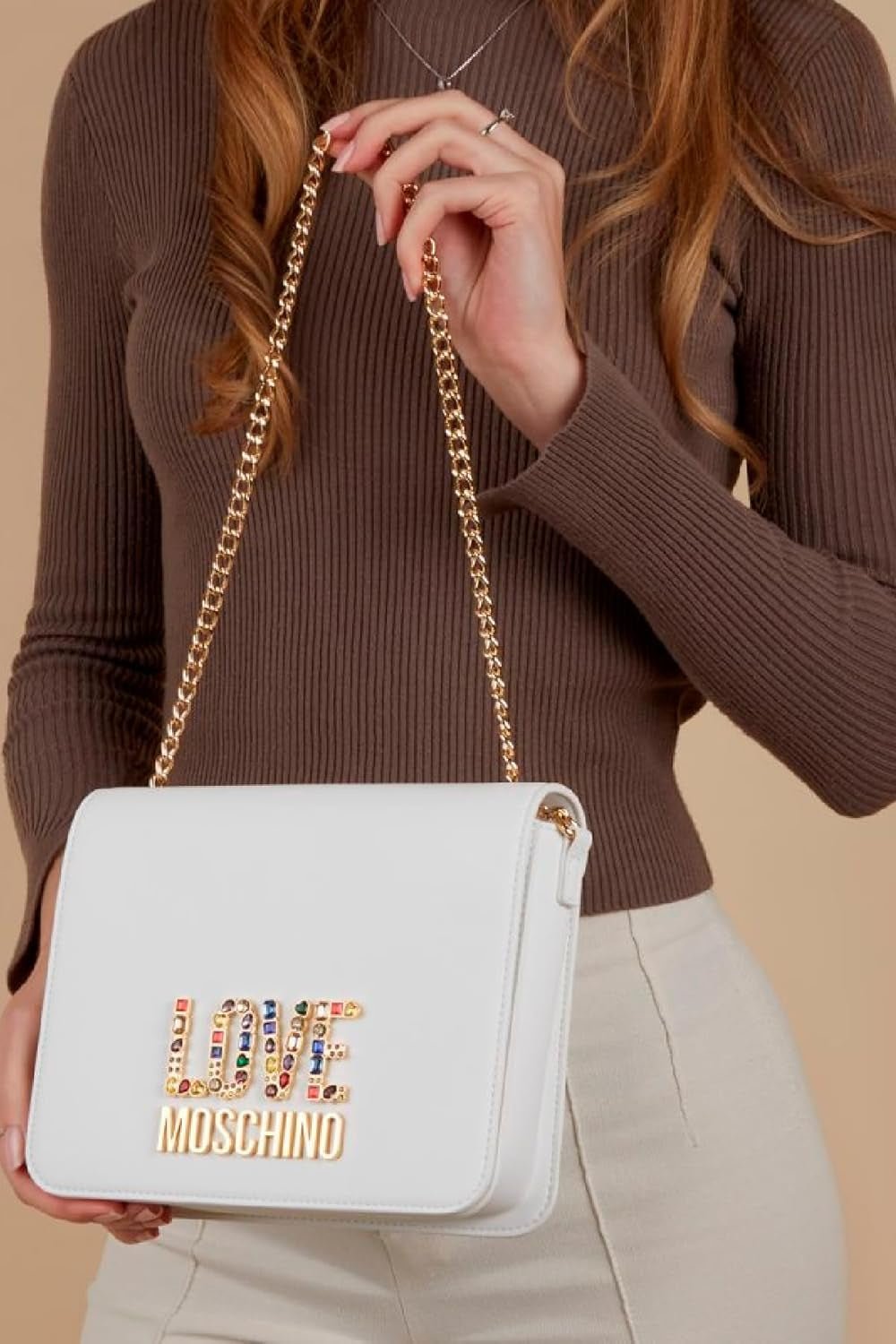 Love Moschino Damaxelväska, Vit Axelväska, Vit Naty Shop Damväska