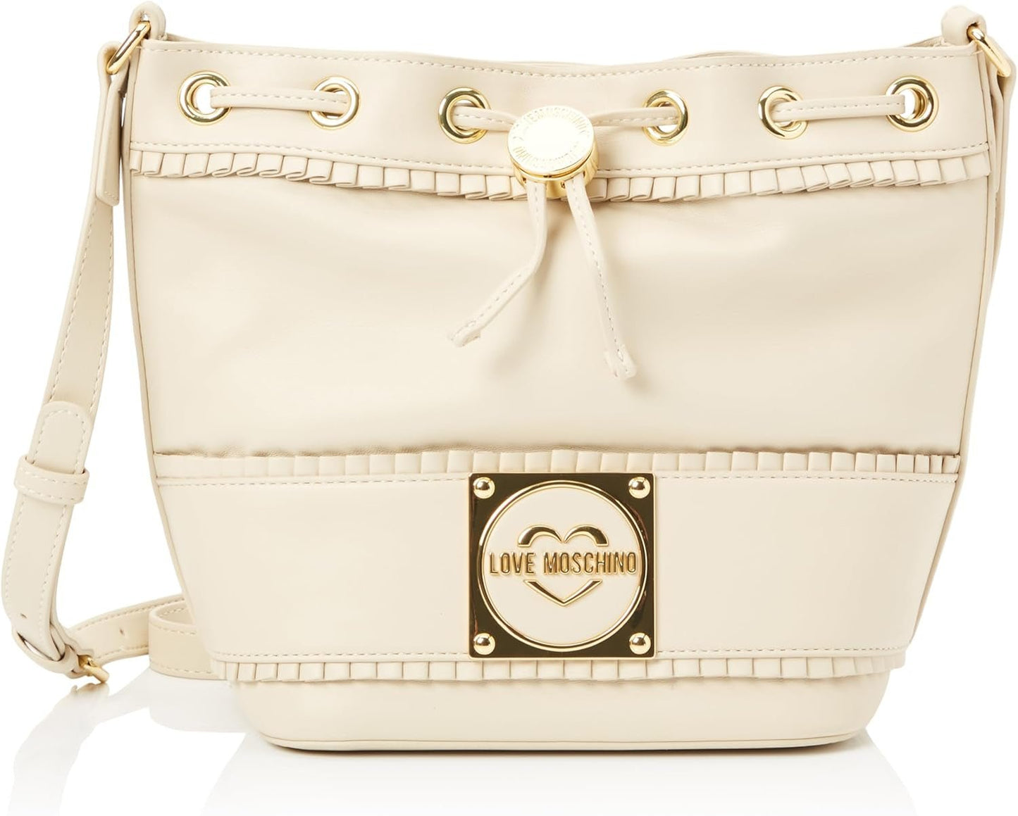 Love Moschino axelväska för kvinnor, axelväska i elfenben, axelväska i elfenben, väskor för kvinnor Naty Shop Standardtitel