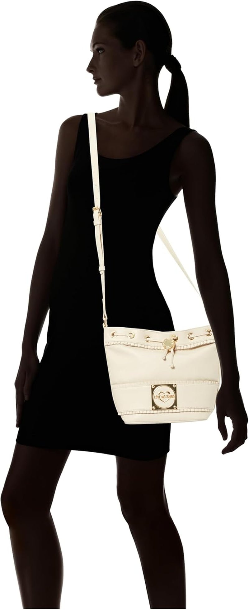 Love Moschino Damaxelväska, Ivory Axelväska, Elfenbensväskor Dam Naty Shop