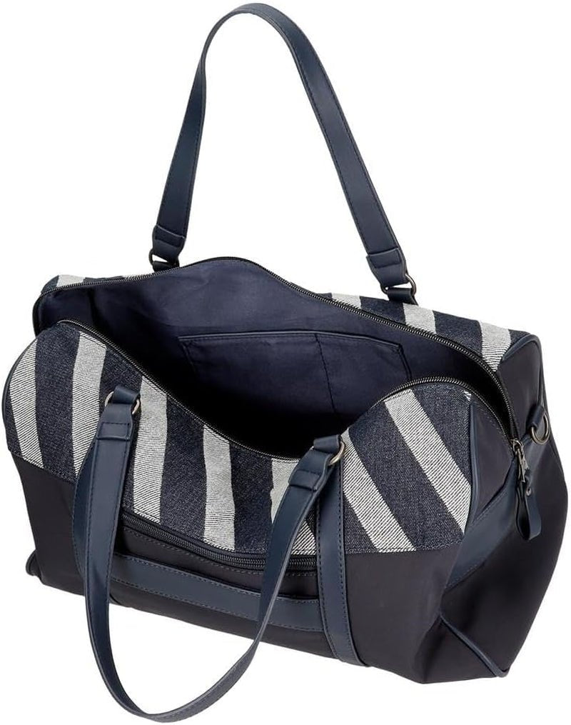 Pepe Jeans Celine resväska, blå, 40 x 25 x 20 cm, polyester, med konstläderdetaljer, 20 L, från Joumma Väskor, blå, resväska Bagage och reseutrustning Naty Shop