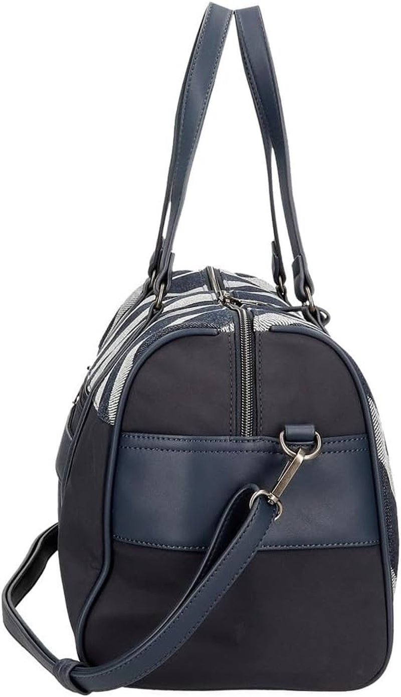 Pepe Jeans Celine resväska, blå, 40 x 25 x 20 cm, polyester, med konstläderdetaljer, 20 L, från Joumma Väskor, blå, resväska Bagage och reseutrustning Naty Shop