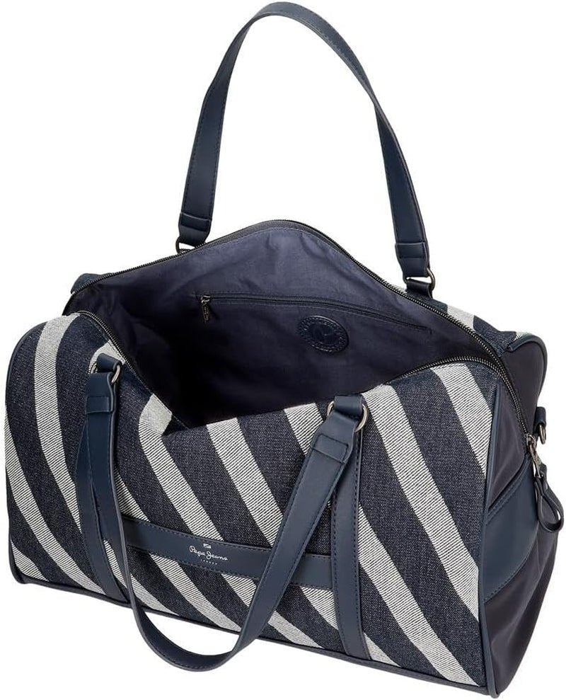 Pepe Jeans Celine resväska, blå, 40 x 25 x 20 cm, polyester, med konstläderdetaljer, 20 L, från Joumma Väskor, blå, resväska Bagage och reseutrustning Naty Shop