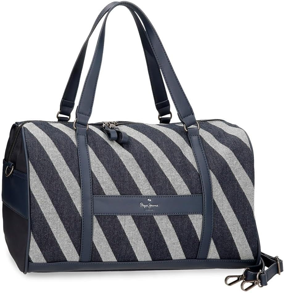 Pepe Jeans Celine resväska, blå, 40 x 25 x 20 cm, polyester, med konstläderdetaljer, 20 L, by Joumma Väskor, blå, resväska Bagage och reseutrustning Naty Shop reseryggsäck