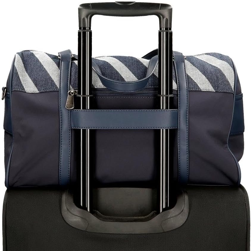 Pepe Jeans Celine resväska, blå, 40 x 25 x 20 cm, polyester, med konstläderdetaljer, 20 L, från Joumma Väskor, blå, resväska Bagage och reseutrustning Naty Shop