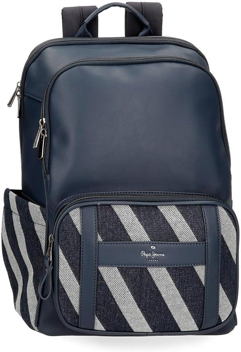 Pepe Jeans Celine resväska, blå, 40 x 25 x 20 cm, polyester, med konstläderdetaljer, 20 L, by Joumma Väskor, blå, resväska Bagage och reseutrustning Naty Shop-ryggsäck