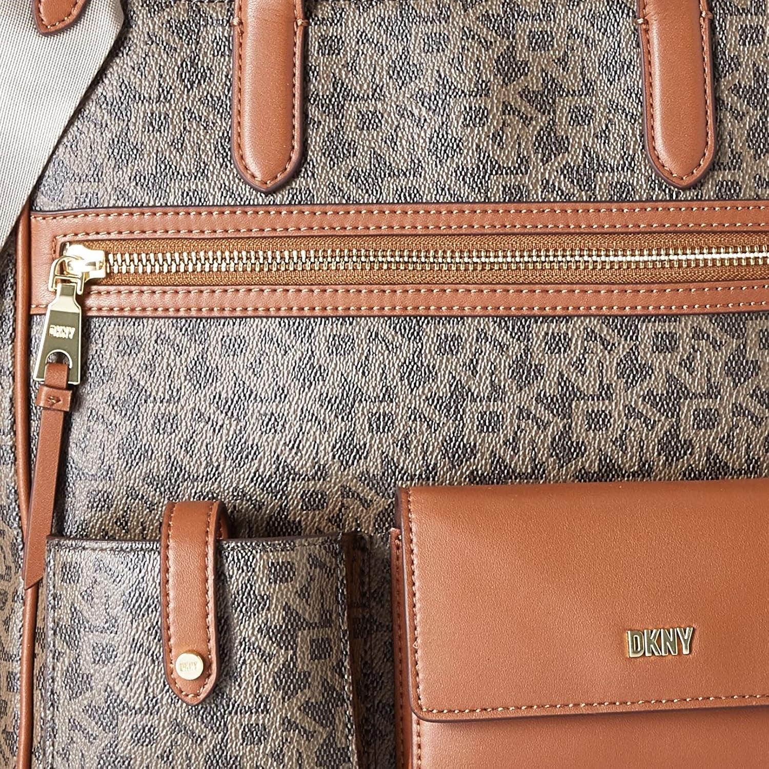 DKNY Dam Zyon Messenger Tote Bag, Mocka/Caramel, One Size Damväskor Naty Shop