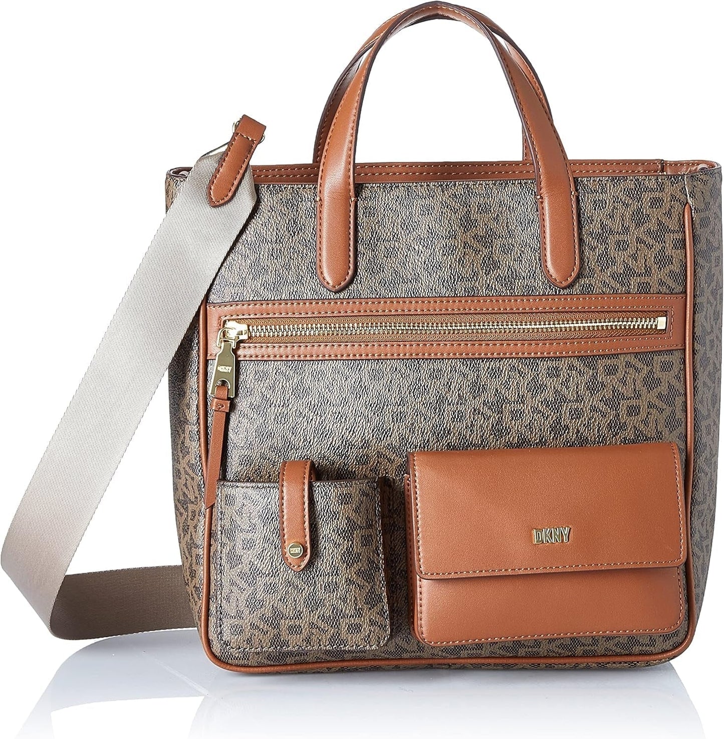 DKNY Dam Zyon Messenger Tote Bag, Mocka/Caramel, One Size Bags Dam Naty Shop Standardtitel