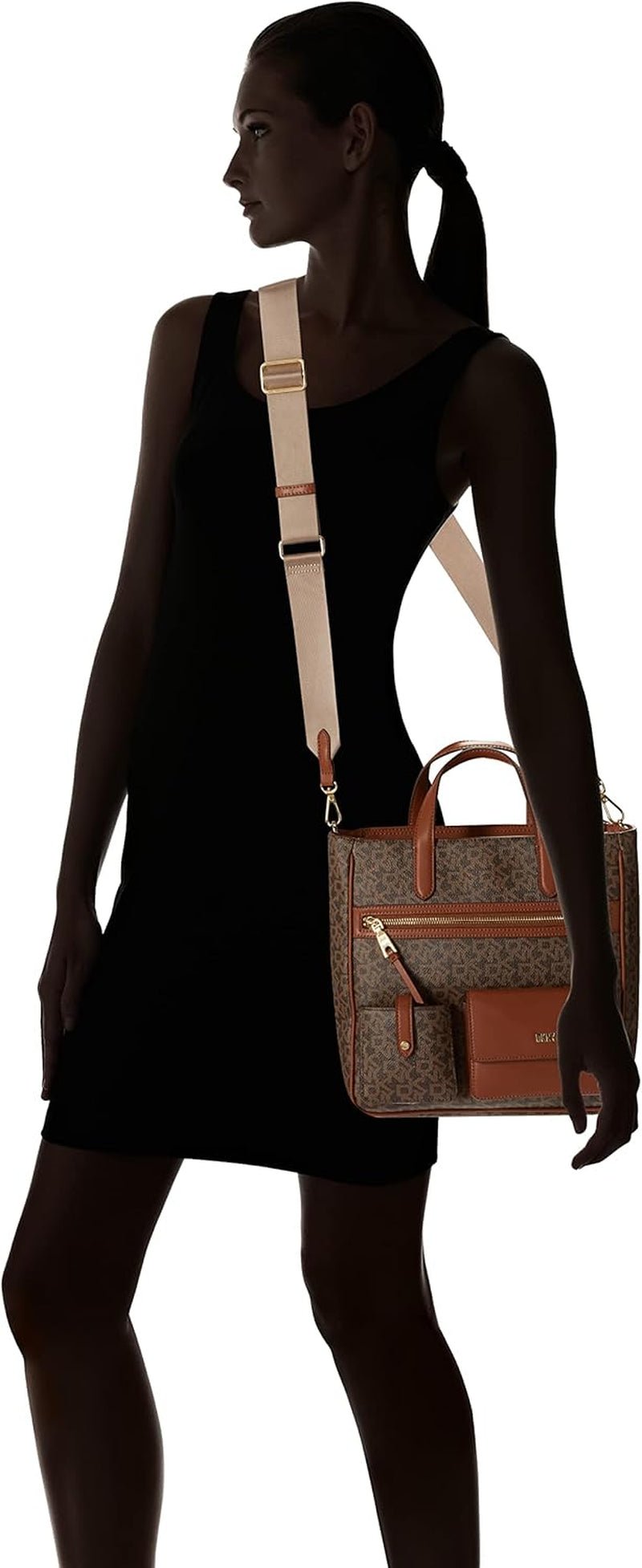 DKNY Dam Zyon Messenger Tote Bag, Mocka/Caramel, One Size Damväskor Naty Shop
