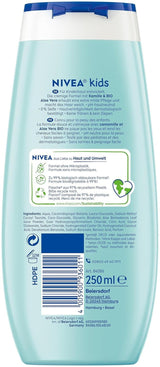 Duschgel, schampo och balsam NIVEA KIDS 3in1, vård och rengöring för barn med magisk äppeldoft, extra mild, tvålfri vård för barns hår och hud (250 ml) Barn - Bad och hudvård Naty Shop