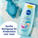 Duschgel, schampo och balsam NIVEA KIDS 3in1, vård och rengöring för barn med magisk äppeldoft, extra mild, tvålfri vård för barns hår och hud (250 ml) Barn - Bad och hudvård Naty Shop