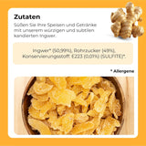 Kanderad ingefära i bitar 1 kg | Dehydrerade torkade frukter Glaserade ingefäraskivor | Skivad kanderad ingefära | Sötade torkade blad | IDEAL för recept | Vegetarianer och veganer. Naty Shop uttorkade produkter