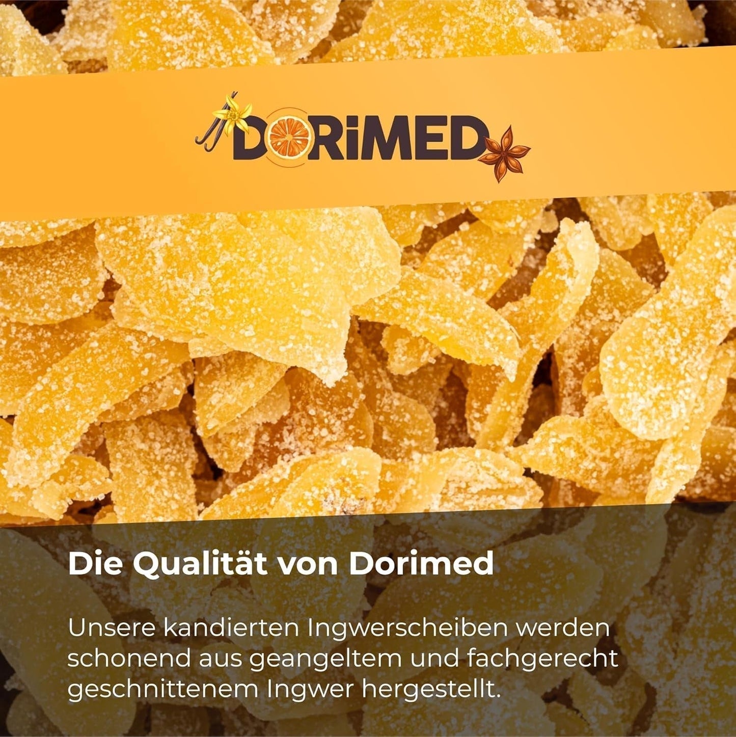 Kanderad ingefära i bitar 1 kg | Dehydrerade torkade frukter Glaserade ingefäraskivor | Skivad kanderad ingefära | Sötade torkade blad | IDEAL för recept | Vegetarianer och veganer. Naty Shop uttorkade produkter