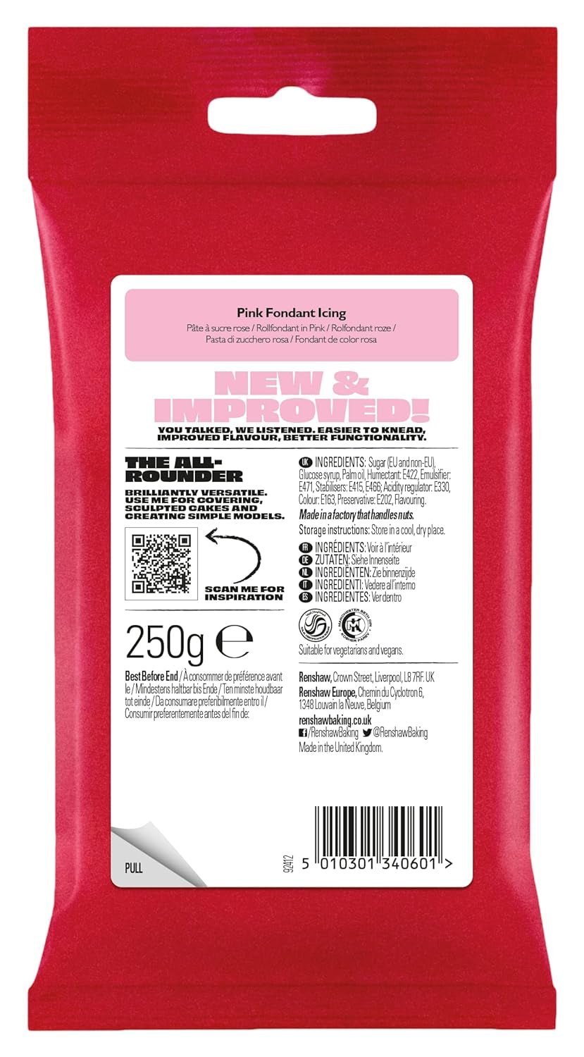 Gipsfondant till tårta Regalice Sockerpasta klar att rulla 250g ROSA Sockerpasta Naty Shop