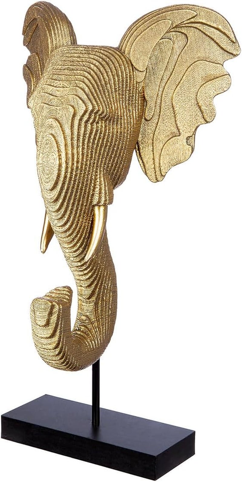 GILDE Deko große Figur Skulptur XXL - silver dekorativ skulptur gjord av aluminium färg: silver - vardagsrum dekoration jubileumspresent höjd 114 cm Statyetter och skulpturer Naty Shop Guld, svart Höjd 46 cm