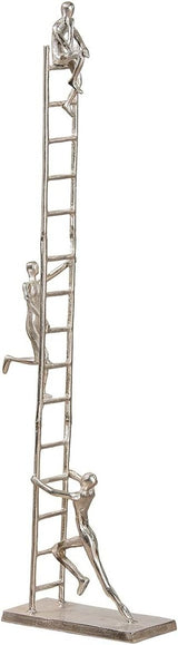 GILDE Deko große Figur Skulptur XXL - silver dekorativ skulptur gjord av aluminium färg: silver - vardagsrum dekoration födelsedagspresent höjd 114 cm Statyetter och skulpturer Naty Shop