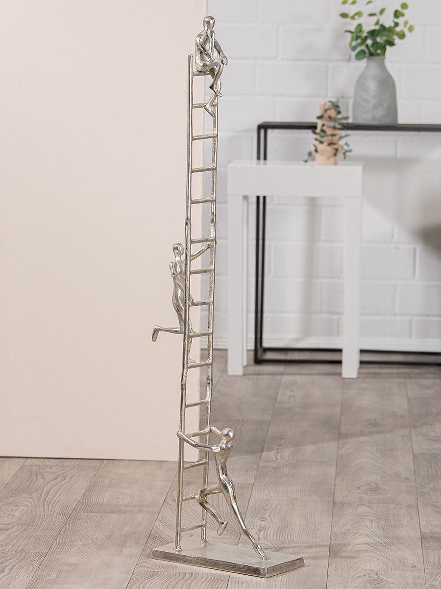 GILDE Deko große Figur Skulptur XXL - silver dekorativ skulptur gjord av aluminium färg: silver - vardagsrum dekoration jubileumspresent höjd 114 cm Statyetter och skulpturer Naty Shop silver Höjd 114 cm