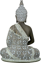 GILDE Dekorativ skulptur Sittande Buddha - Meditation - brun/vit - Höjd 29 cm Statyetter och skulpturer Naty Shop