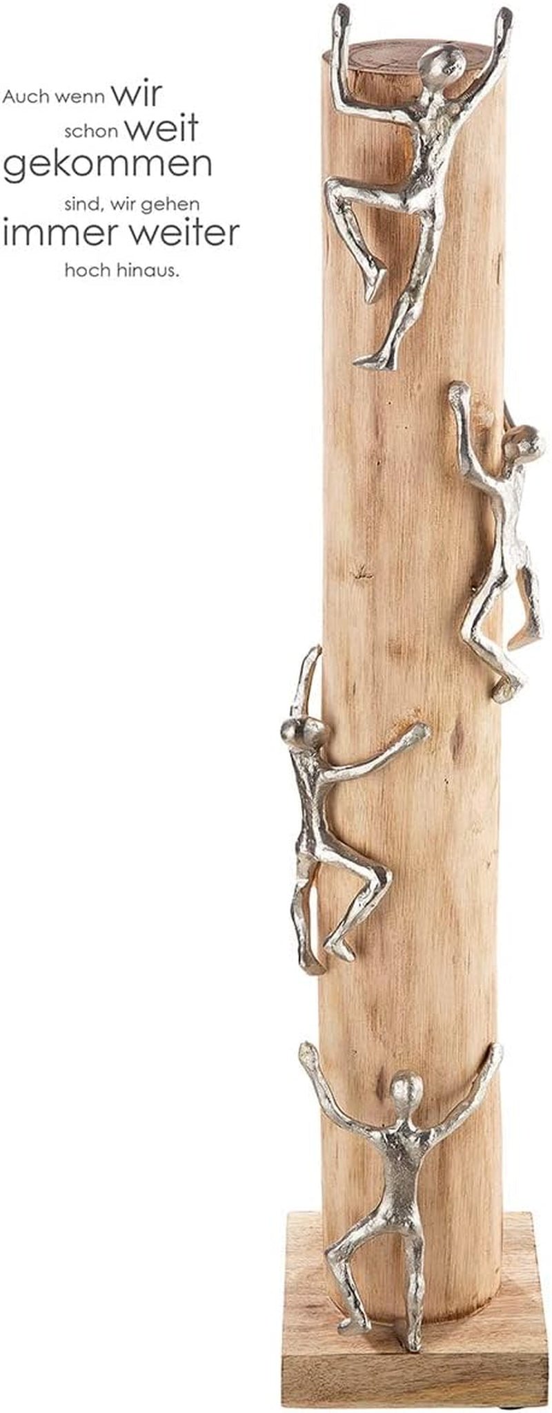 GILDE Dekorativ skulpturfigur XL - högt upp Aluminium, färgat naturligt trä - Höjd 74 cm Statyetter och skulpturer Naty Shop