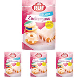 RUF-glasyr klar att använda, kan användas omedelbart utan att blandas, glasyr för kex och kakor, som bassockerglasyr eller för färgning och smaksättning, 1 x 150g (4-pack) Naty Shop Sugar Paste 150 G (4-pack) Vit