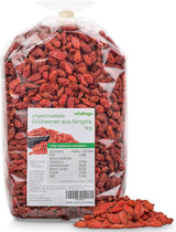 Gojibär - 1 kg torkade och osavlade gojibär från en av de bästa odlingsregionerna i världen, Ningxia Kina Torkade produkter Naty Shop Standardtitel